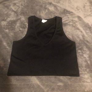 90 Degree Ribbed Black Cami